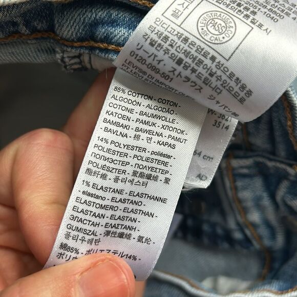 LEVIS WEDGIE STRAIGHT DISTRESSED KNEES HIGH RISE SIZE 25 - Picture 7 of 8